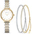 Montre Bering pour femme avec bracelet bicolore en acier inoxydable milanais et cadran clair