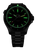 Montre de plongée pour homme avec bracelet noir et chiffres verts lumineux, automatique