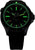 Bracelet de montre pour homme avec bracelet en silicone noir, cadran noir et affichage vert