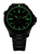 Montre de plongée pour homme avec cadran noir et aiguilles luminescentes vertes, bracelet noir