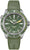 Herrenarmbanduhr mit olivgrünem Kautschukband, grünem Zifferblatt und Stahlgehäuse