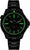 Bracelet de montre pour homme avec bracelet noir, cadran et aiguilles luminescents verts