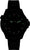 Bracelet de montre pour homme avec bracelet noir, cadran noir avec index lumineux verts