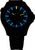 Bracelet de montre pour homme Traser avec bracelet en silicone noir et cadran bleu lumineux