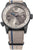 Montre homme avec cadran argenté et bracelet en tissu beige (rayures bleues), automatique