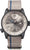 Montre homme avec bracelet en tissu beige et rayure bleue, cadran beige, automatique