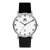 Danish Design Herrenarmbanduhr: schwarzes Lederband, silbernes Titangehäuse, weißes Zifferblatt