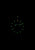 Cadran de montre pour homme avec aiguilles et index luminescents verts.