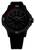 Montre Traser pour homme avec bracelet en caoutchouc noir, cadran noir et affichage lumineux vert