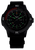 Montre Traser pour homme avec boîtier noir, bracelet textile noir, éclairage vert