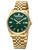 Regent Herrenuhr in Goldfarben mit grünem Zifferblatt und Datumsanzeige
