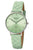 Regent Damenuhr mit mintfarbenem Lederarmband, Mineralglas und Sunray-Zifferblatt, Quarz