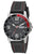 Herrenarmbanduhr mit schwarzem Silikonarmband und schwarzem Zifferblatt, Edelstahlgehäuse