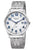 Herrenarmbanduhr Regent mit weißem Zifferblatt, silbernem Metallband und Mineralglas