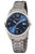 Herrenarmbanduhr Regent mit silbernem Armband und blauem Zifferblatt