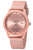 Regent Damenuhr mit rosa Textilarmband und rosafarbenem Zifferblatt, Quarzwerk