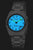 Armbanduhr mit Metallband und blau leuchtendem Zifferblatt, Mineralglas