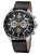 Regent Herrenuhr Chronograph mit Edelstahlgehäuse, Mineralglas und schwarzem Lederband