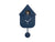 Karlsson Horloge murale design maison, bleu foncé avec découpe ronde et pendule