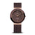 Damenuhr mit braunem Zifferblatt, braunem Textilband, Diamant-Indizes, Bering.