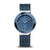Damenuhr mit blauem Zifferblatt, blauem Meshband, Diamant-Indizes, Bering.