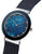 Bering Damenuhr, blaues Zifferblatt mit Indexen und Mesh-Armband, seitliche Krone