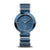Damen-Armbanduhr mit rundem blauem Zifferblatt, blaues Keramikarmband, goldfarbene Zeiger, Saphirglas.