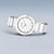 Montre pour femme avec cadran rond blanc et bracelet en céramique blanche, fermoir déployant