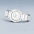 Bering Montre femme avec boîtier rond et bracelet en céramique, cadran blanc