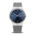 Bering Herrenuhr mit blauem Zifferblatt und grauem Milanaise-Armband, römische Indizes