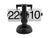 Horloge de table à chiffres basculants noire avec les chiffres 22 et 10 en évidence