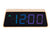 Réveil LED en bambou avec affichage LED changeant de couleur, chiffres bleu-violet (AM)