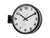 Horloge murale avec cadran blanc et aiguilles noires, marqueur central rouge, sur support mural