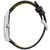 Damenuhr von Danish Design, Edelstahlgehäuse seitlich, schwarzes Armband mit Dornschließe