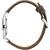 Danish Design Armbanduhr: taupe Lederarmband mit silberner Dornschließe, Seitenansicht