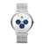 Herrenuhr mit silbernem Meshband, blauem Teilzifferblatt, Datum & Wochentag