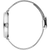 Herrenuhr mit silbernem Gehäuse und Edelstahl-Meshband, Seitenansicht