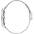 Herrenarmbanduhr mit silbernem Milanaise-Armband, rundem Gehäuse in Seitenansicht