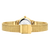 Damenarmbanduhr mit goldfarbenem Mesh-Armband und Schließe, Blick auf das Zifferblatt