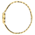 Damenuhr Seitenansicht mit goldfarbenem Metallgliederarmband und Kronenschutz