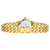 Damenuhr mit goldenem Edelstahlgliederarmband und Schließe von der Seite