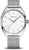 Bering montre avec boîtier argenté, cadran blanc et bracelet milanais argenté