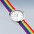 Montre Bering avec boîtier argenté, cadran blanc et bracelet textile multicolore arc-en-ciel