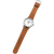 Danish Design Armbanduhr mit weißem Zifferblatt und braunem Lederband, Titan-Gehäuse