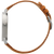 Danish Design Armbanduhr seitlich: Titangehäuse mit braunem Lederband