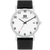 Danish Design Armbanduhr mit silbernem Titangehäuse, schwarzem Lederband und weißem Zifferblatt