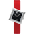 Danish Design Tilt Damen-Armbanduhr: rotes Lederband, schwarzes Viereckzifferblatt