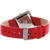 Danish Design Tilt Damen-Armbanduhr: rotes Lederband mit Dornschließe und silbernem Gehäuse