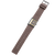 Damenarmbanduhr mit rechteckigem Zifferblatt, grauem Mikrofaserarmband und Schnalle