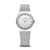 Bering Damenuhr mit silbernem Zifferblatt und Milanaise-Armband, rundes Glas